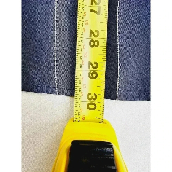 Tommy Bahama Size Large Men Blue Vanilla Trim Blue Stripe Button Down Silk Shirt - Picture 8 of 10